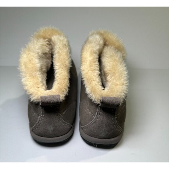 Easy Spirit Women’s Winter Booties Gray Suede Fur Lined Ankle Boots Size 10 - Picture 2 of 9